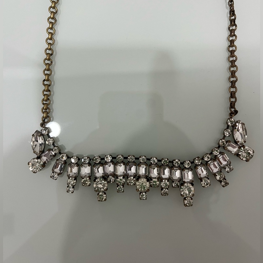 J.Crew Silver Gemstone Statement Necklace - image 3